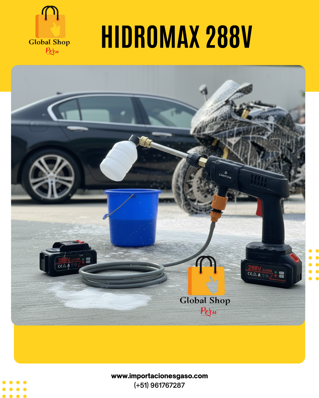 COMBAZO HIDROLAVADORA PORTATIL 360V PROMAX + ASPIRADORA 3 EN 1