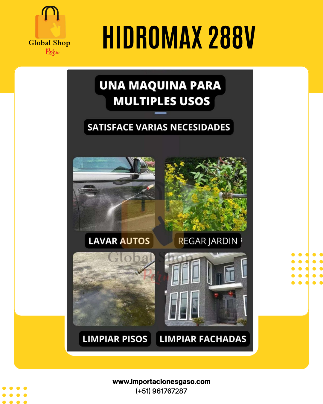 COMBAZO HIDROLAVADORA PORTATIL 360V PROMAX + ASPIRADORA 3 EN 1